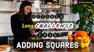 Adding Squares : CodeChef October Long Challenge 2020 | Explanation in Hindi | BitSet | sKSama