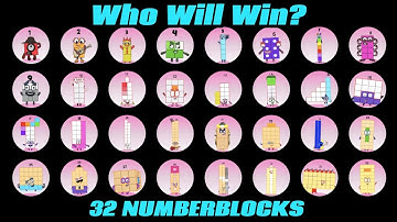 32 NUMBERBLOCKS Marble Race In Algodoo - Who Will Be The CHAMPION?