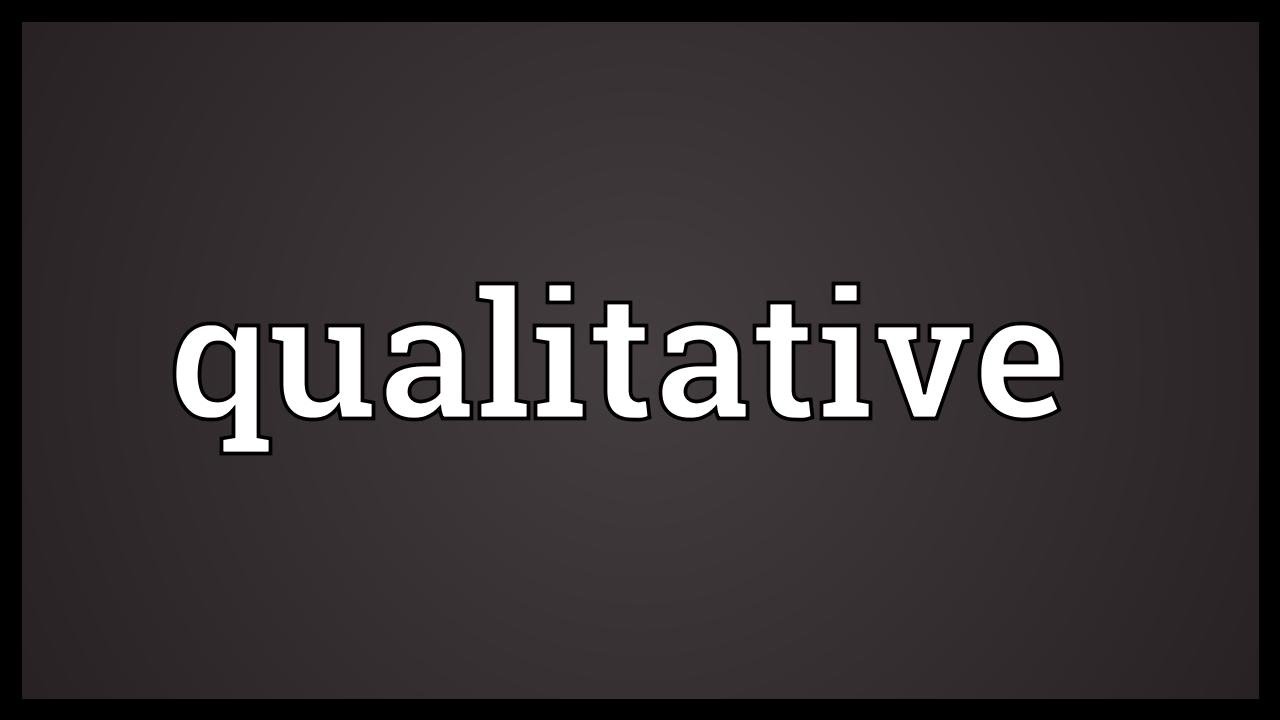 Qualitative Meaning YouTube