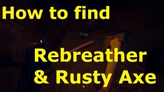 How to find the Rebreather & Rusty axe very eZ!  | The Forest v 0.52b | Beginner Tutorial #3