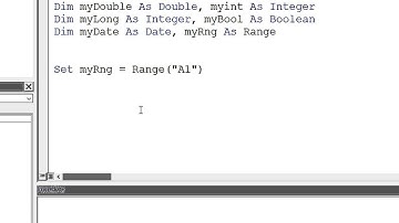 Tutorial 4 - Excel VBA Introduction - Variable Data Types