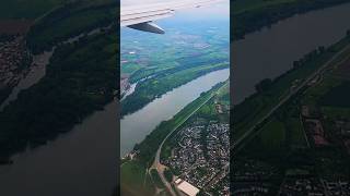 Frankfurt from the air. Landing. Germany
