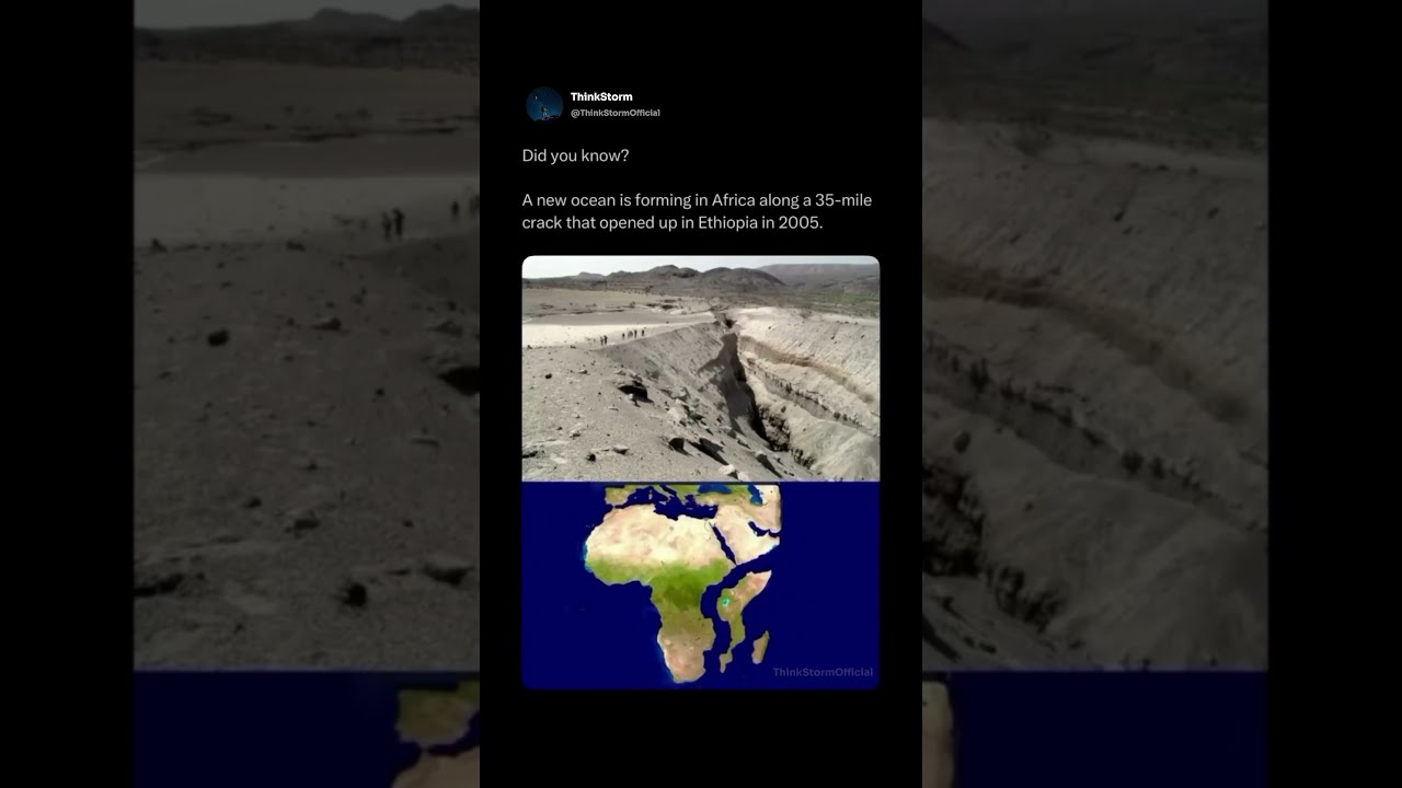 Africa Is Splitting In Two A New Ocean Being Born Shorts Science Earth