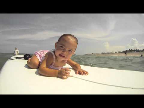 Extreme Baby Surfing ; 9 month old Baby goes surfing for the first time