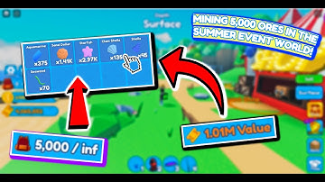 I MINED *5,000* ORES IN THE NEW SUMMER FAIR WORLD! | Mining Simulator 2 | Roblox