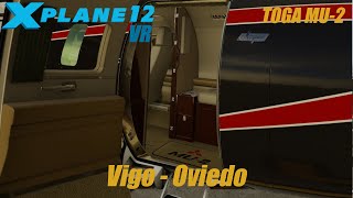 X-Plane 12 VR | Vigo - Oviedo | Mitsubishi MU-2 Marquise training flight