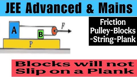 20) Pathfinder series |Two blocks connected by string passing over a pulley & placed on rough plank.