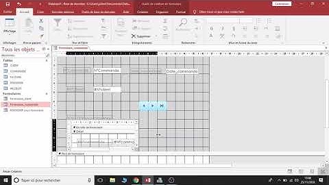 Créer un sous-formulaire avec ACCESS