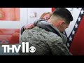 Airman returns to surprise brother & sister at school