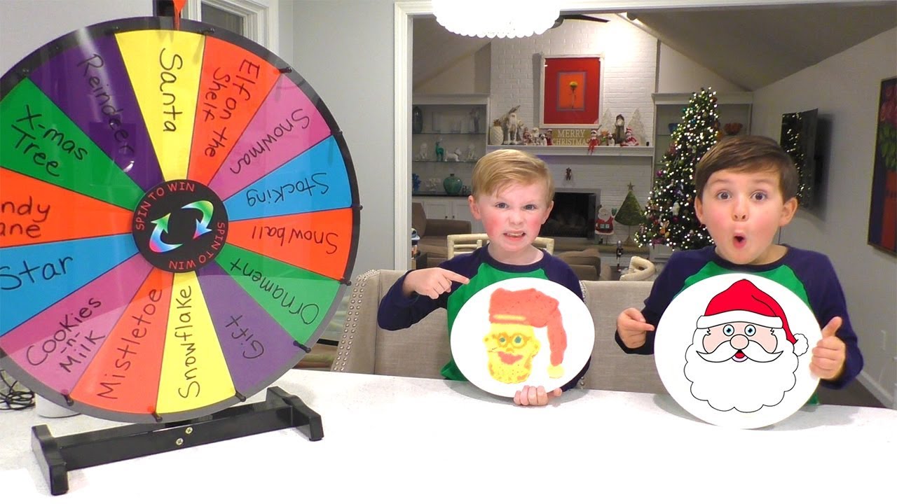Mystery Wheel Christmas Pancake Art Challenge YouTube