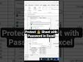 Protect 🔒 Sheet with Password in Excel | Sheet protect in excel #exceltips #shorts #exceltutorial