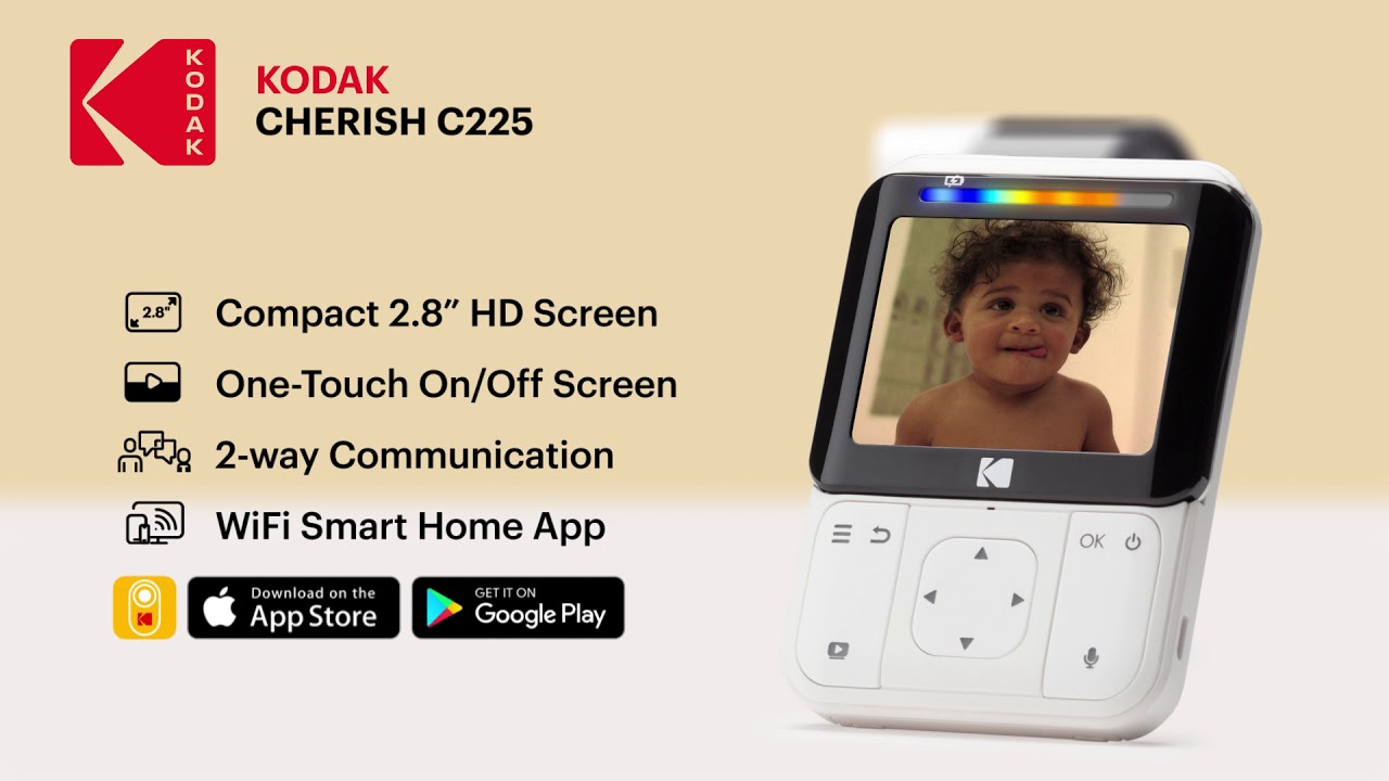 kodak cherish c225 smart video baby monitor