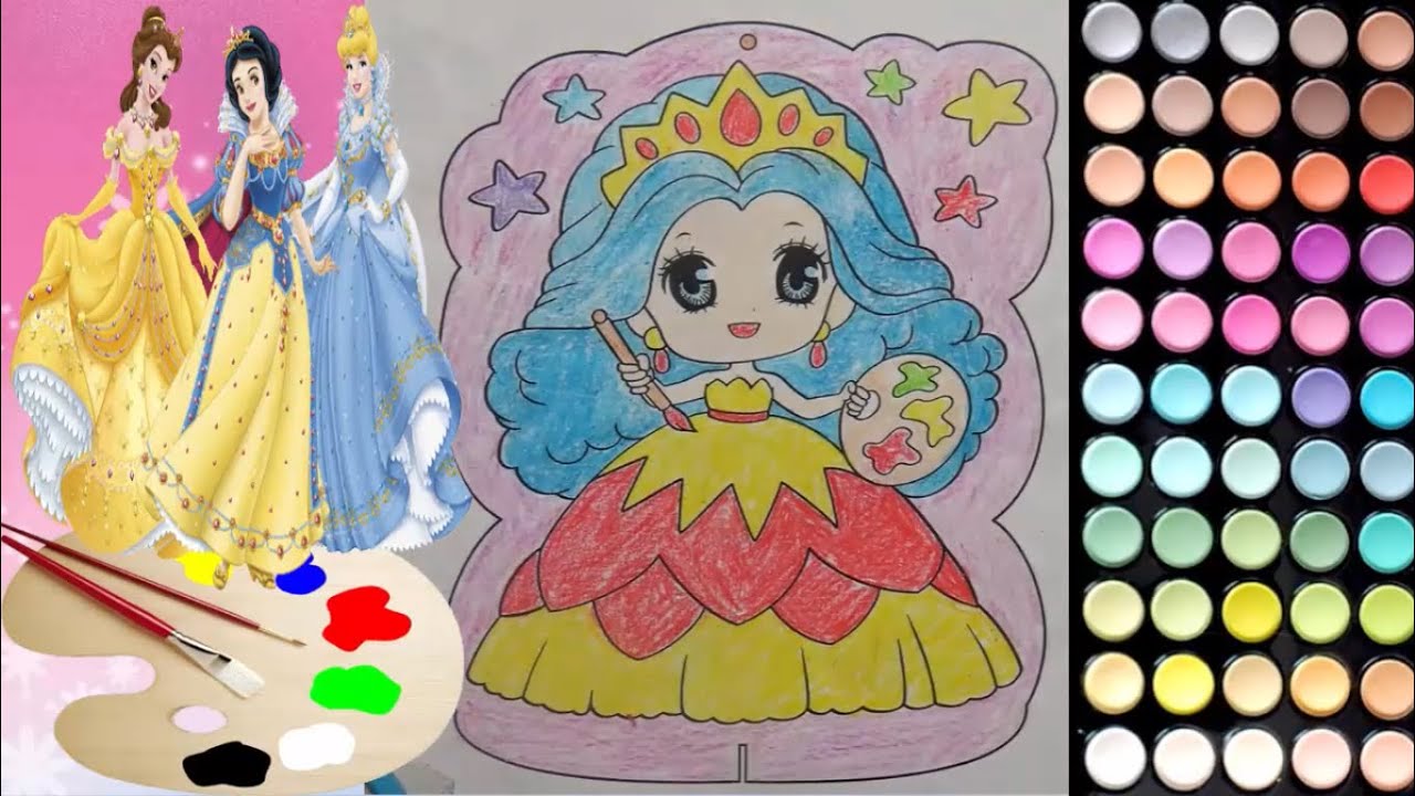 50 hình vẽ tranh tô màu công chúa đẹp cho bé gái tập tô