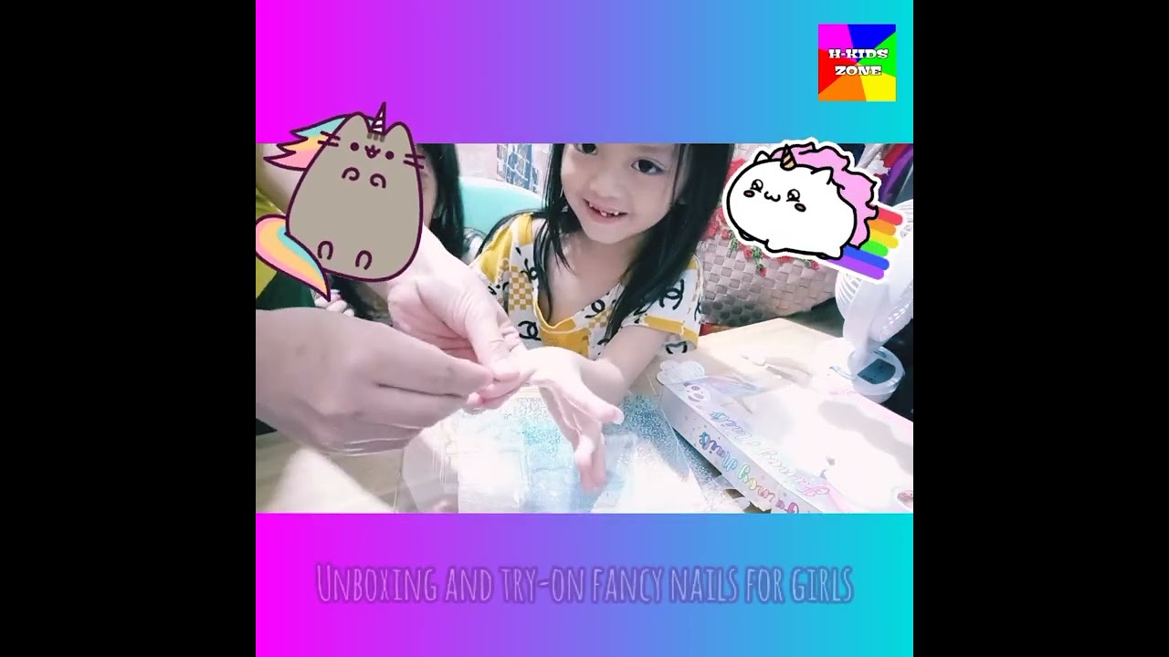 Unboxing and Try-on Fancy Nails for Girls | H-KIDS ZONE OFFICIAL