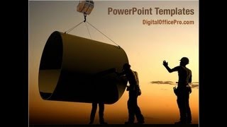 Urban Construction PowerPoint Template Backgrounds - DigitalOfficePro #00815