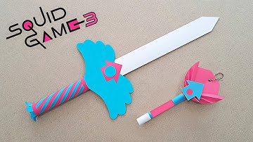 HOW TO MAKE PAPER SQUID GAME KEY & KNIFE - ( KEY & KNIFE SQUID GAME 3 )