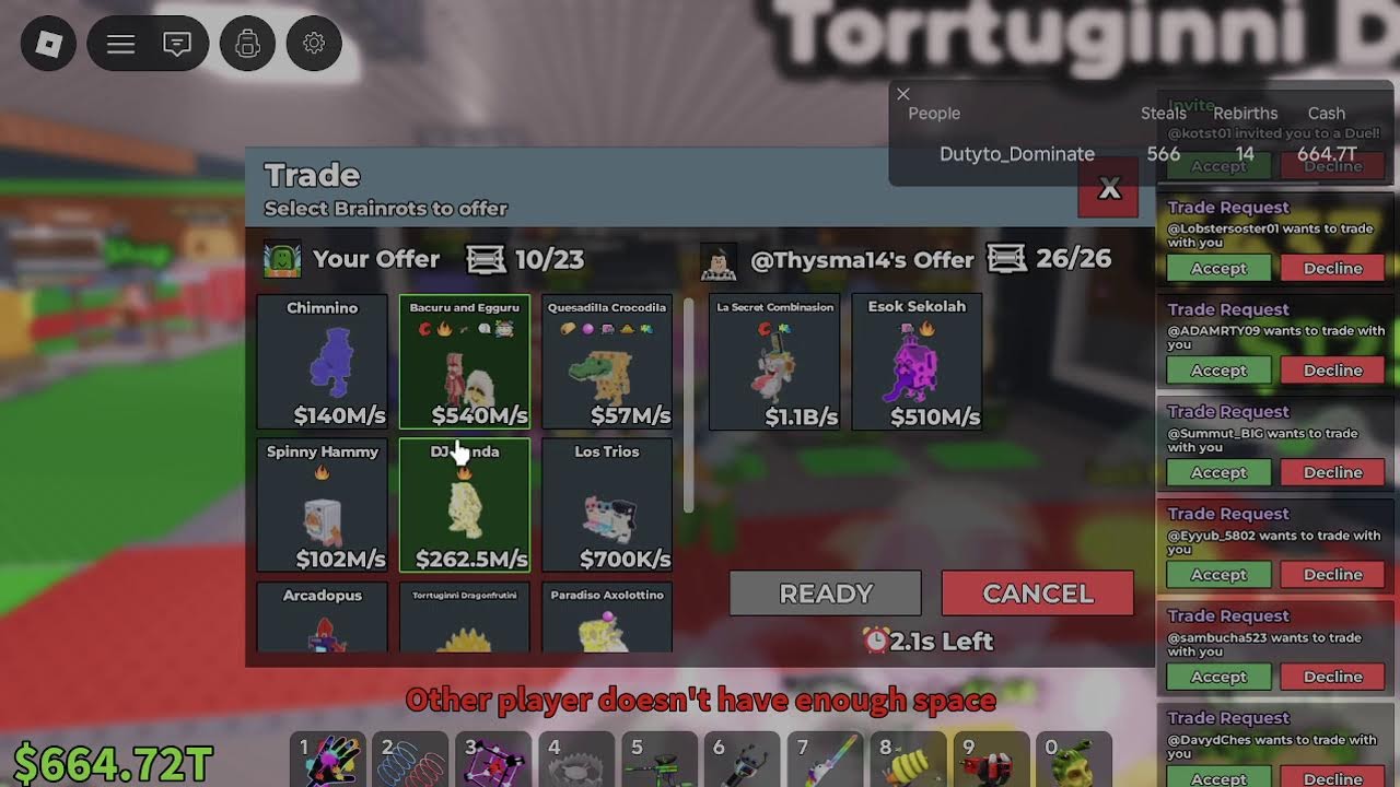 TRADING LIVE IN STEAL A BRAINROT