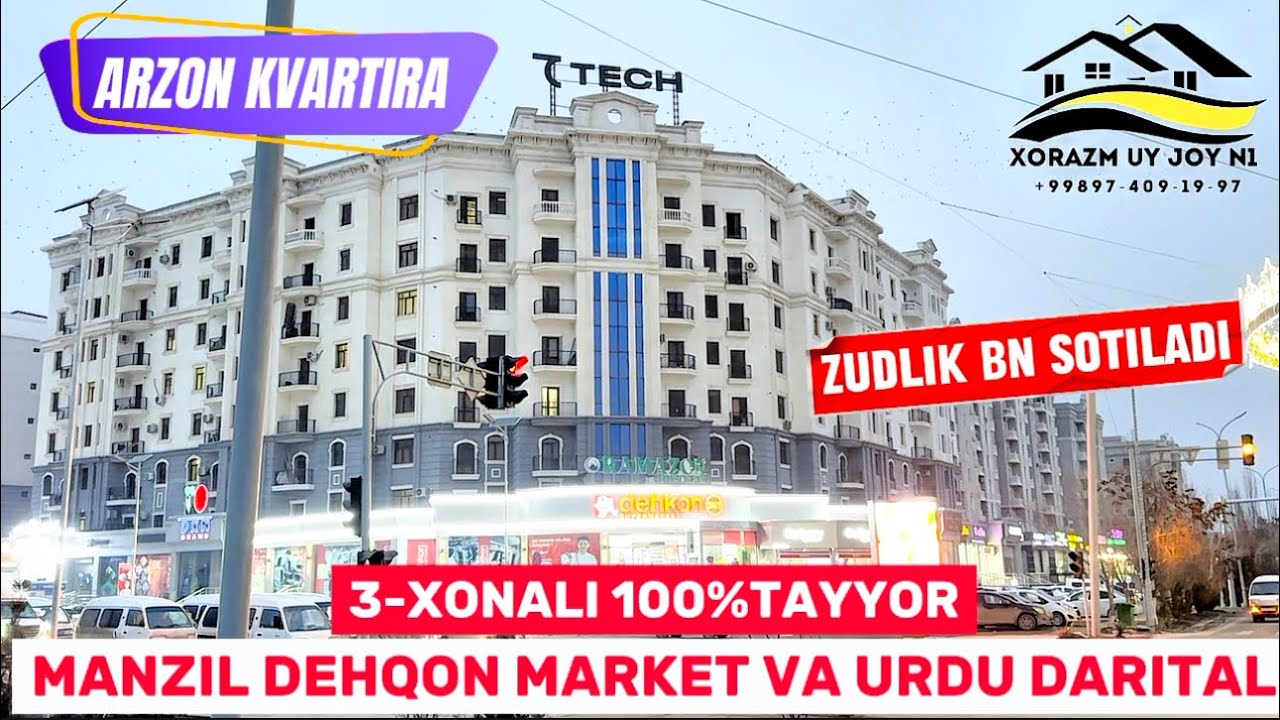 🔥SATILDI🔥Urganch shaxar urdu darital va dehqon market orqasida 5-qavatli domni 4-qavatida 3-xonali 