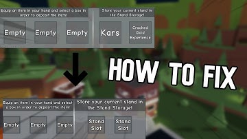 (old) how to fix losing your stand to stand storage in a bizarre day