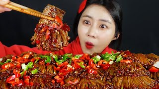 MUKBANG ASMR | Spicy! Golden Enoki MushroomWith Mara Fire Sauce Eat Eatingshow Realsound 아라 Ara