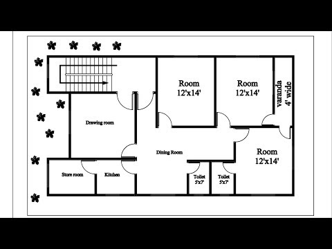 autocad-tutorial-/-autocad-2007-tutorial-/-house-plan-autocad-/-house-plan-design-3-bedroom