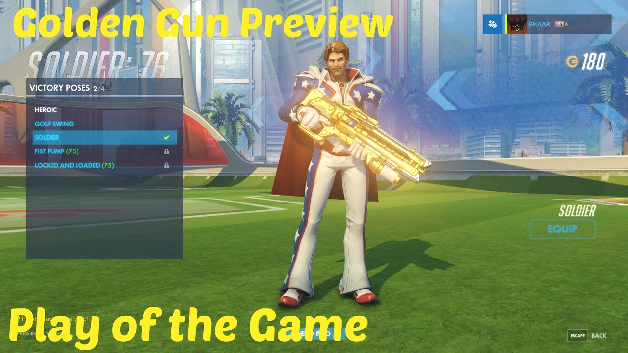 Soldier 76 Golden Gun Gameplay + Play of the Game