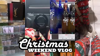 christmas weekend vlog: wrapping presents + shopping + new camera + drinking, etc