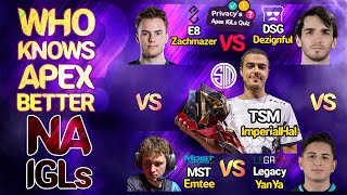 Quiz/trivia With Tsm_imperialhal, Yanya Zachmazer, Dezignful, Emtee: Apex IGL Quiz