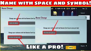 How to rename in pubg mobile  with space | How to use symbols in renaming pubg mobile screenshot 1