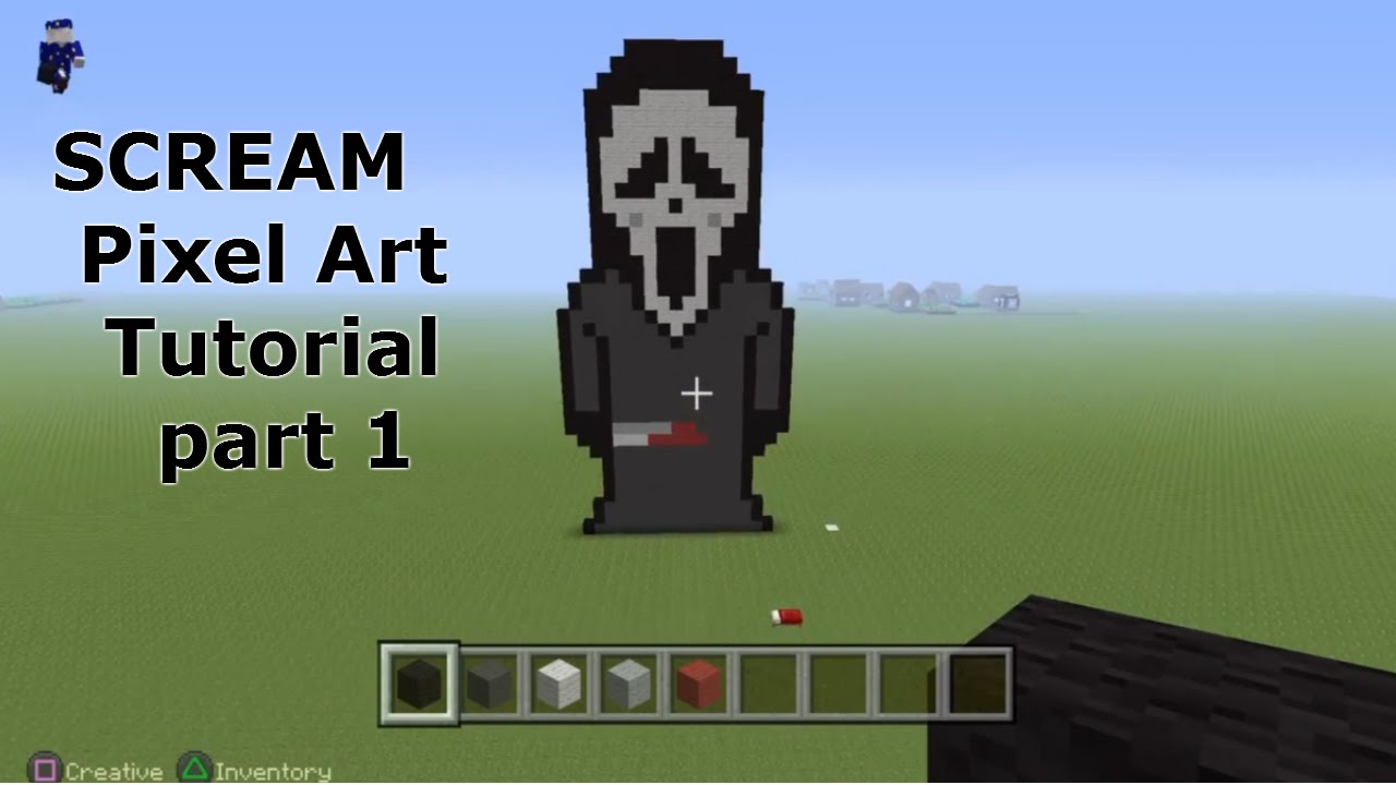 minecraft pixel art tutorial scream part 1 youtube