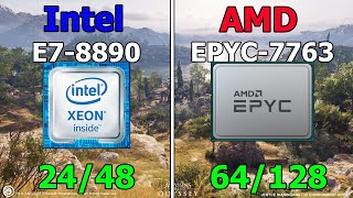 Intel E7-8890 Vs AMD EPYC-7763  || Game benchmark in 4K