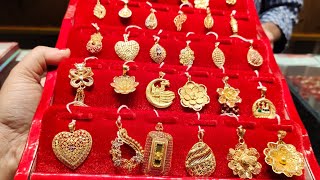 Gold pendant set design & price with weight || 21KDM /22KDMসোনার লকেটের দাম জানুন