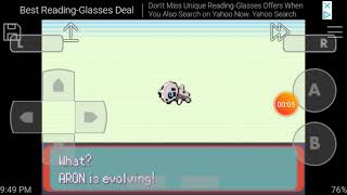 Pokémon Emerald: Aron evolves into Lairon
