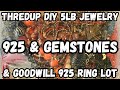 925 silver  thredup diy 5lb jewelry jar  925 ring shop goodwill jewelry unboxing jewelryunboxing