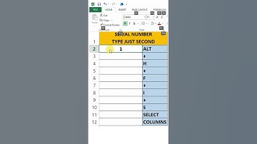 Serial Number in excel shortcut || Automatic serial Number in Excel #excel #excelformula #education