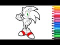 Sonic The Hedgehog. Coloring and drawing for kids - Еж Соник, Раскраски для детей.