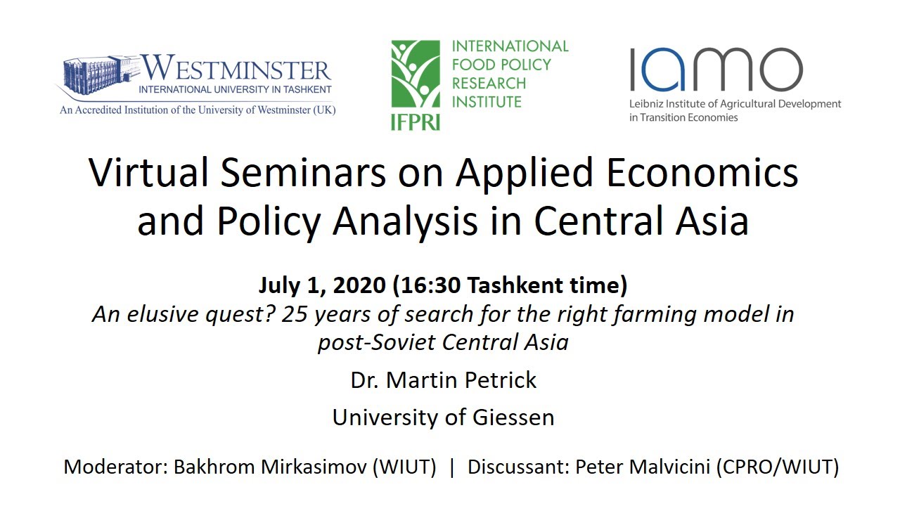 July 1: An elusive quest? 25 years of search for the right farming model in post-Soviet Central Asia