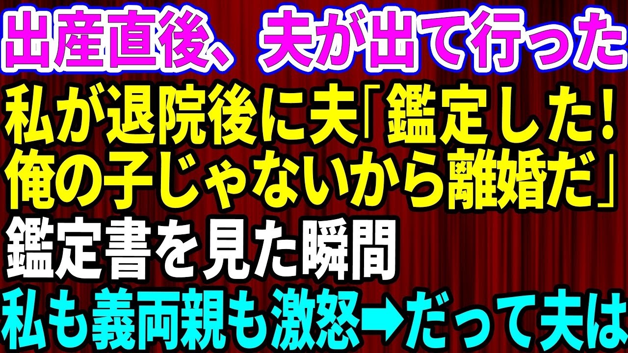 陣痛が来た。予定日を過ぎた朝、一人でタクシーを呼んで病院へ向かった。夫に電話しても出ない。メールを送っても「また連絡して」の一言だけ。あの日、私は命がけで出産した。なのに夫が病院に来たのは夜。酒の匂いをさせて、「ビール一杯しか飲んでないから」と平然と言った。「出てけ」と私は叫んだ。そして息子が生まれた瞬間、夫は赤ん坊を見て「誰の子？」と看護師に突き返した。あまりの侮辱に私は言葉を失った。退院...