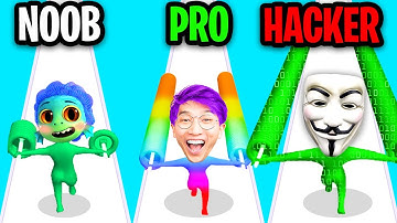 NOOB vs PRO vs HACKER In STACK COLORS 2!? (ALL LEVELS!)