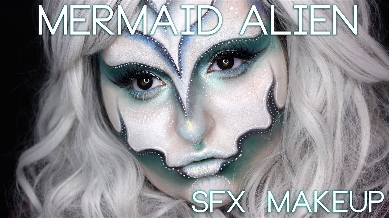 MERMAID ALIEN SFX Costume Makeup Tutorial | RawBeautyKristi - YouTube