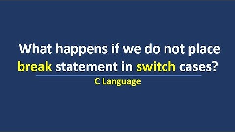 What happens if we do not place break statement in switch cases?