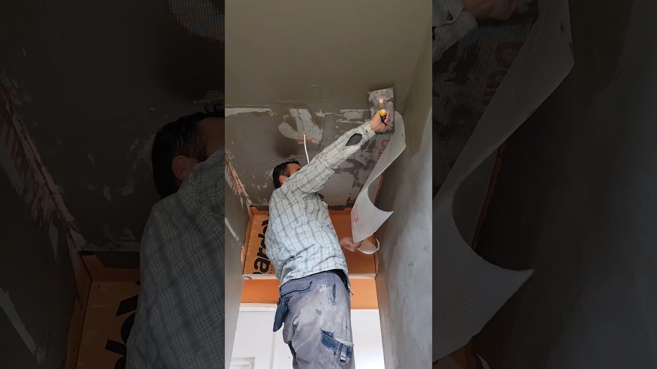 This is how ceiling plastering is done. 