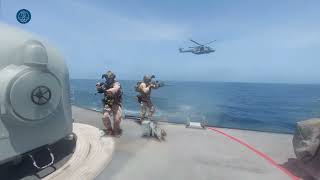 Operation 'Atalanta': Frigate 'Canarias' simulating rescue at sea