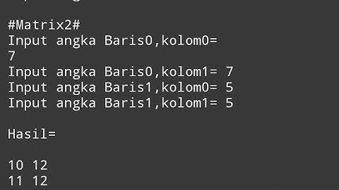 Penjumlahan Matriks 2x2 array 2 dimensi|| C++