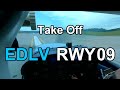 Take Off EDLV Weeze (Niederrhein) RWY 09 - Windscreen View - Cessna 172 - 2024-10-16