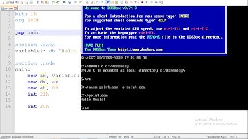 COS2621 - DOSBox and Nasm - Print Hello World