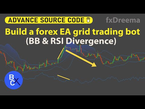 Build MT4 EA Robot Bollinger Band Strategy | BB u0026 RSI Divergence trading + grid strategy by fxDreema