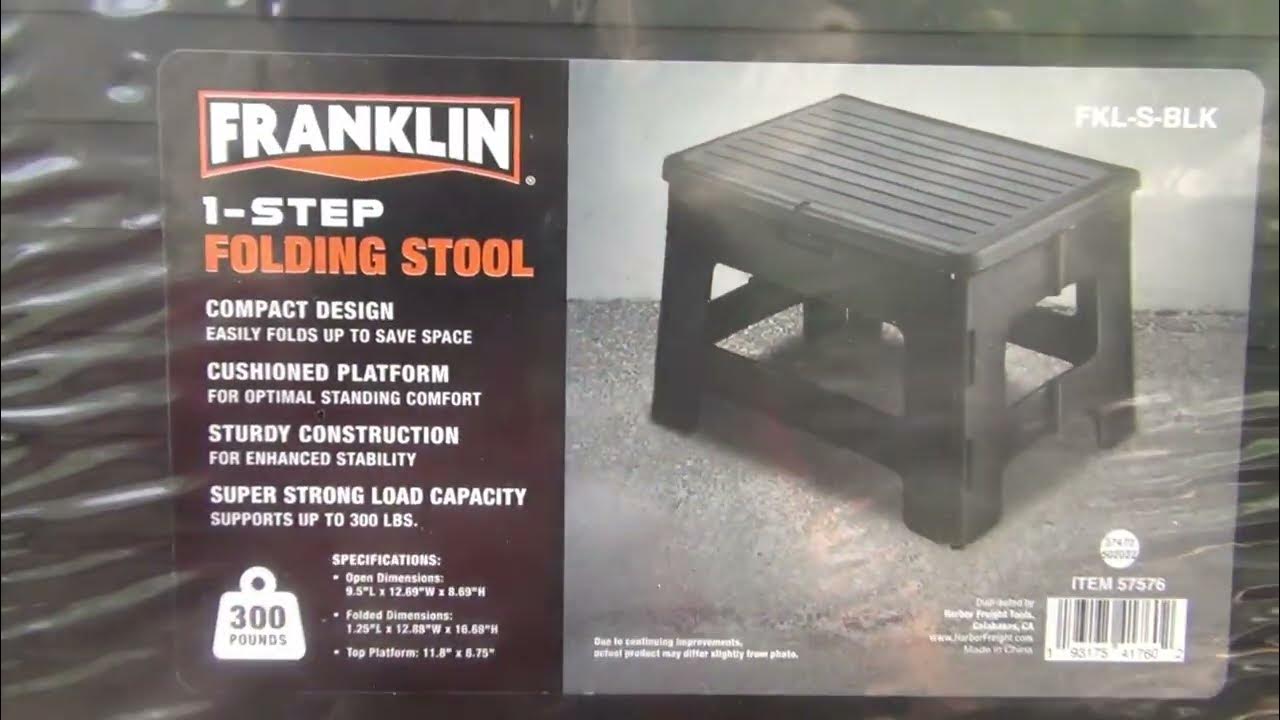 Review Harbor Freight Franklin One Step Folding Stool YouTube