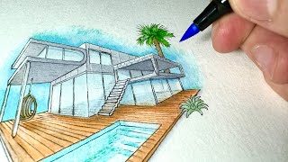 Tuto Dessin : Maison d’architecte [Facile]