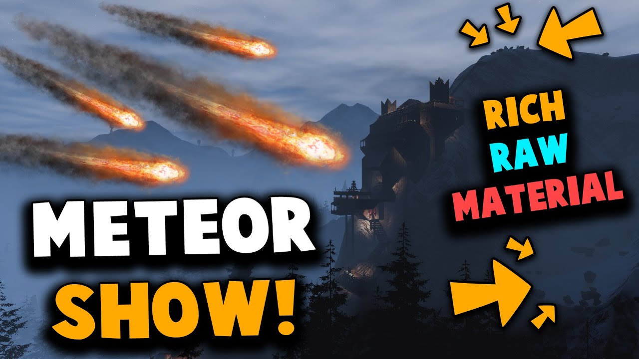 Hillside Base with Meteor Show with Rich Raw Material MYSTERIOUS